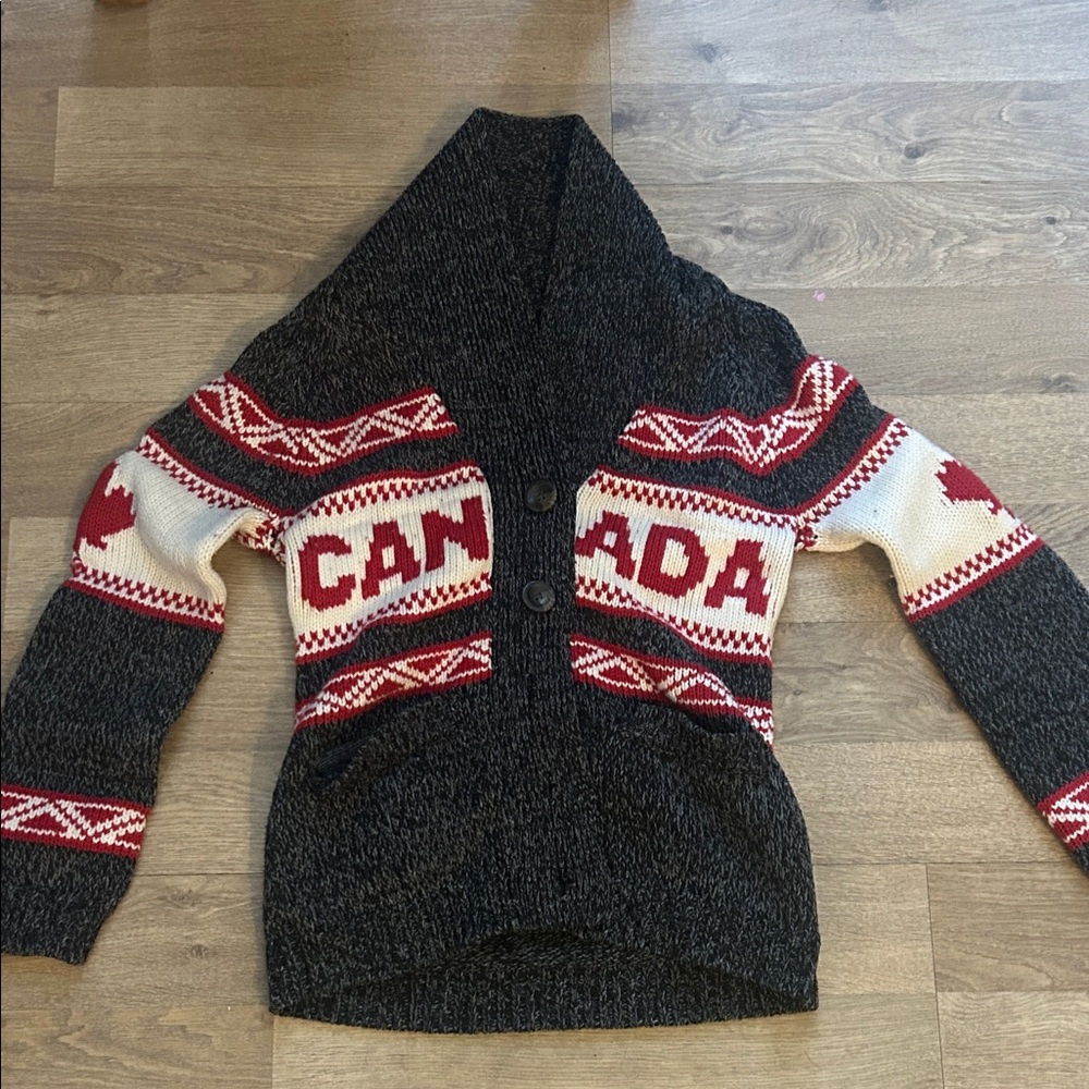 Canada Themed Black and Red Women's Sweater